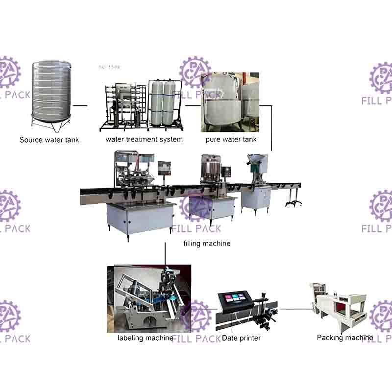 2L Mineral Water Filling Machine For PET Bottle Rinsing Filling Capping Machine Plant
