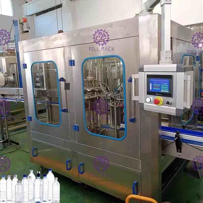 Automatic 3 in 1 Bottled Water Filling Machine PLC Touch Screen 12 Heads
