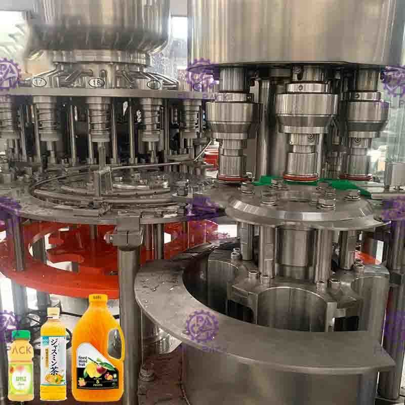 Automatic 3 In 1 Small Plastic Bottle Juice Hot Filling Machine / Production Line / Bottling Plant