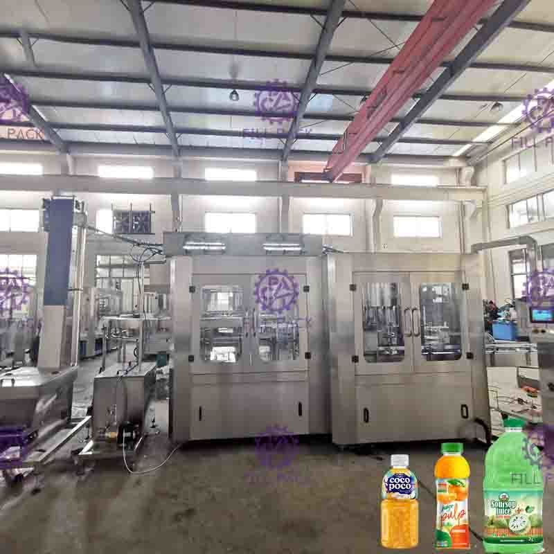 24 Head Juice Filling Machine 8000 Plastic Bottles Per Hour Screw Caps