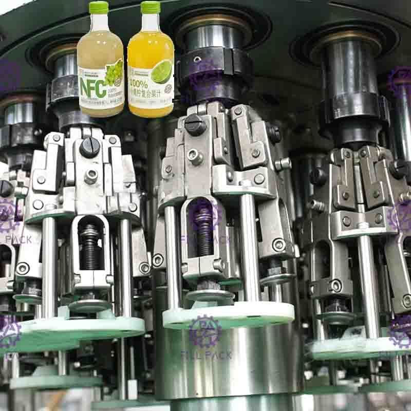 Full Auto Glass Bottle Liquid Filling Machine , Fruit Juice Filler 8000BPH