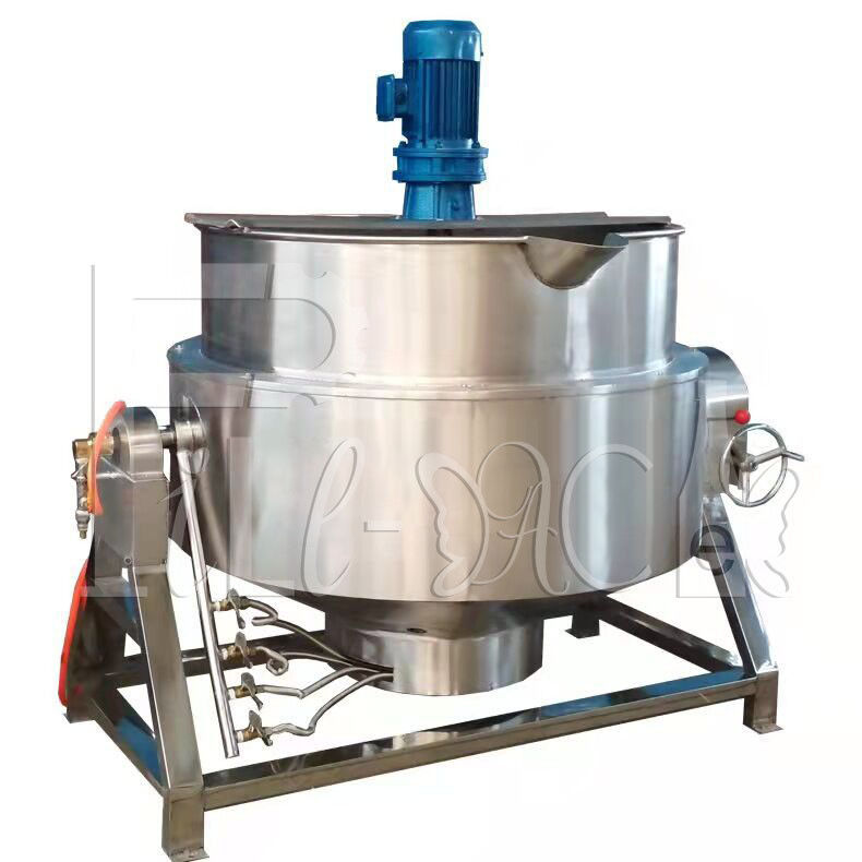 SUS304 3 Layer Steam Double Jacketed Kettle With Agitator 200L
